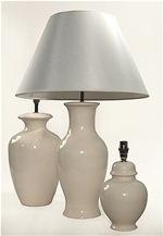 ALEXANDERS 35CM BUTTERMILK FISHTAIL LAMP & 20 CM GINGER JAR LAMP